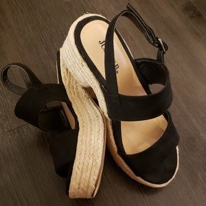JustFab black wedges